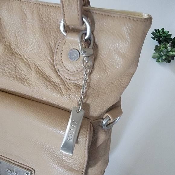 DKNY Tan Leather Tote - Picture 4 of 16